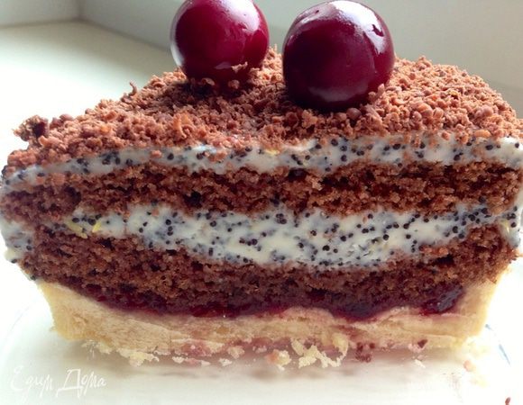 А вот и разрез!!
Пирожное многослойное, нежное, сочетающее в себе разные вкусы и ароматы!!
Нам очень понравилось!!
Я решила приготовить его как-нибудь на праздник в виде торта!!
Угощайтесь!!