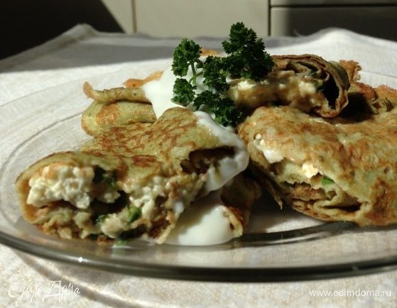 Блинчики получаются кисленькие и необычные... Но, тем не менее, вкусные. 
Я впервые ела блины вечером без зазрения совести!!!