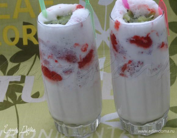 Повторить. Сверху украсить пюре из киви. Подавать немедленно!)))