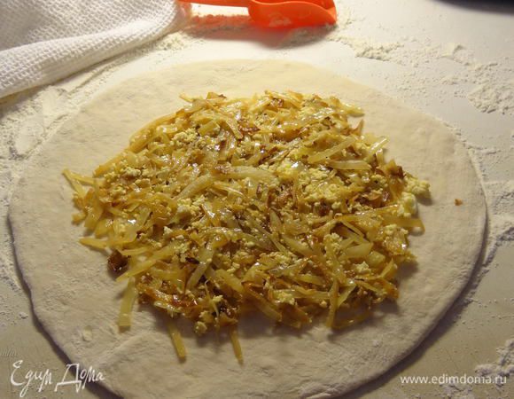 Повторить все тоже самое с тремя оставшимися кусочками теста, используя 2 вида начинки. У нас получится 2 пирога с одной начинкой и 2 - с другой. 