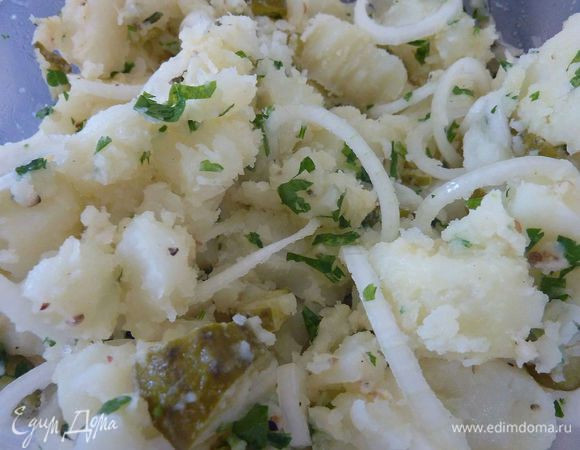 Очень рекомендую  - Салат картофельный с горчицей - от Апрель 
http://www.edimdoma.ru/retsepty/56749-salat-kartofelnyy-s-gorchitsey

Очень вкусно ! Всем понравился и точно прижился у меня на кухне.