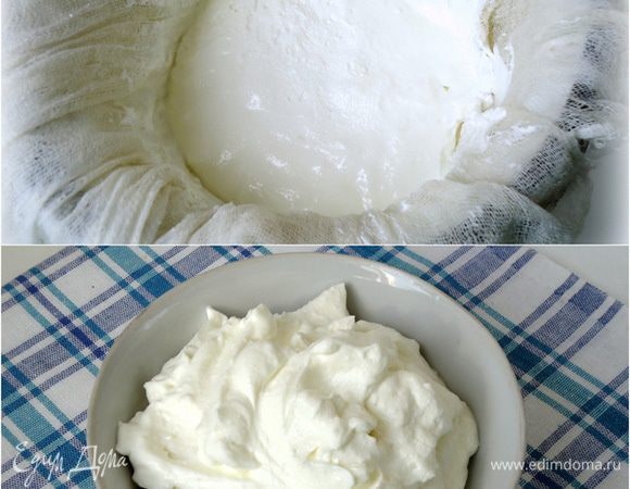 Для крем – чиза: Кефир или другой (желательно несильно кислый, ближе к пресному вкусу) кисломолочный продукт прямо в упаковке убрать в морозильную камеру на ночь. Наутро кефир вынуть из морозильной камеры, освободить из упаковки и положить  «кефирный лед» в дуршлаг, застеленный марлей в три – четыре слоя. По мере размораживания жидкость будет стекать, а марле останется густая белая масса. Переложить крем – чиз из марли в чашку, взбить блендером, убрать в холод. Из  одного литра кефира получается примерно 200 – 250 грамм крем – чиза. 
