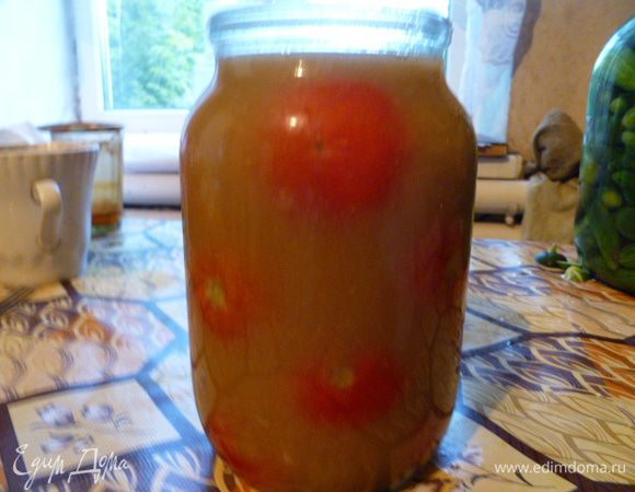 И заливаем кипящим яблочным соком.