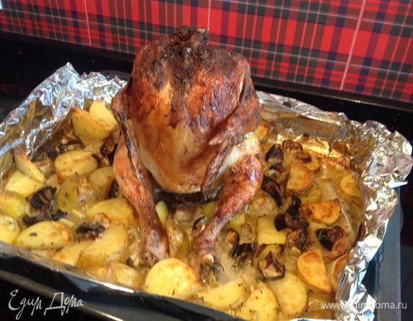 Выпекайте в предварительно разогретой до 200 градусов духовке около часа.