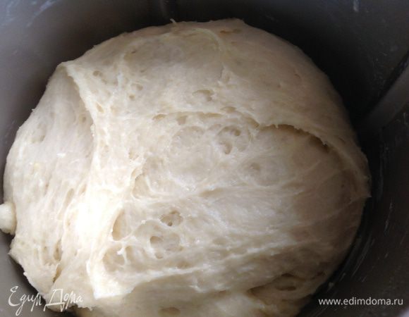 Тесто я готовила в кухонном комбайне: просто положите все компоненты в чашу и замесите тесто 2 минуты. Поставьте на 30 минут в теплое место, пока объем не удвоится.