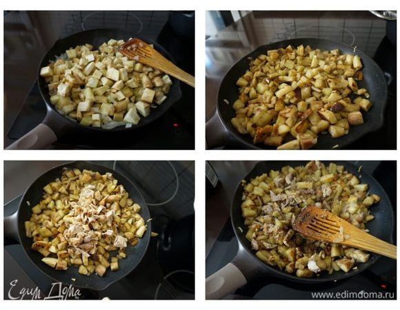 Жарим (5-7 минут) на сильном огне без соли периодически помешивая. 