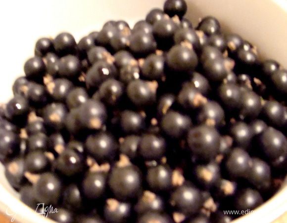 Подготовить смородинку. Желатин залить кипяченой прохладной водой, дать набухнуть, потом растопить на медленном огне, не доводя до кипения ни в коем случае!