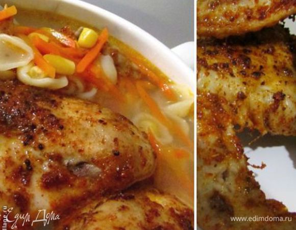 При подаче положить в тарелки обжаренные крылышки. По желанию украсить суп укропом или петрушкой.
Приятного аппетита!
