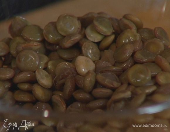 Чечевицу отварить до готовности согласно инструкции на упаковке.