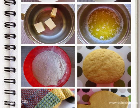 Дрожжи развести в теплой воде, добавить 1 ст.л. сахара, хорошо перемешать, накрыть и оставить примерно на 15 минут.