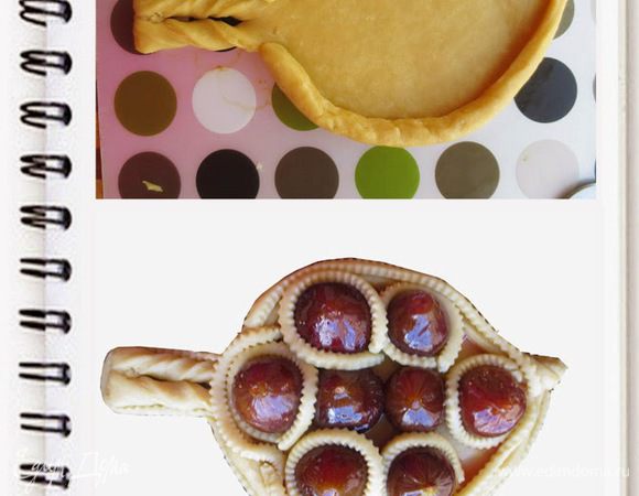 Раскатать тесто и вырезать форму листа.

Сделать надрез размером 2 см с острой части листа и с обеих сторон черешка, завернуть края трубочкой.

Черешок разрезать в середине ,не до конца и вывернуть его.