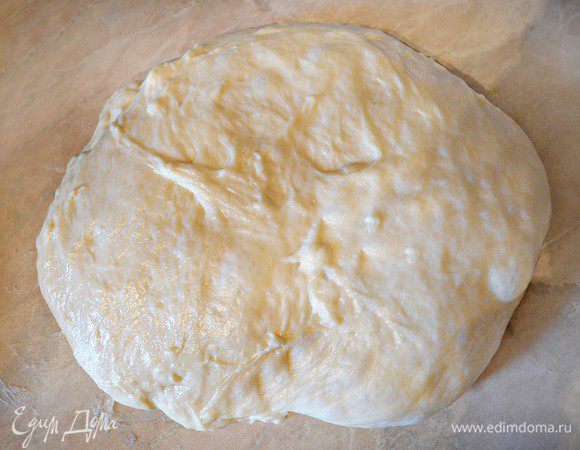 Вынуть подготовленное тесто из чаши хлебопечки на поверхность стола, смазанную растительным маслом. 