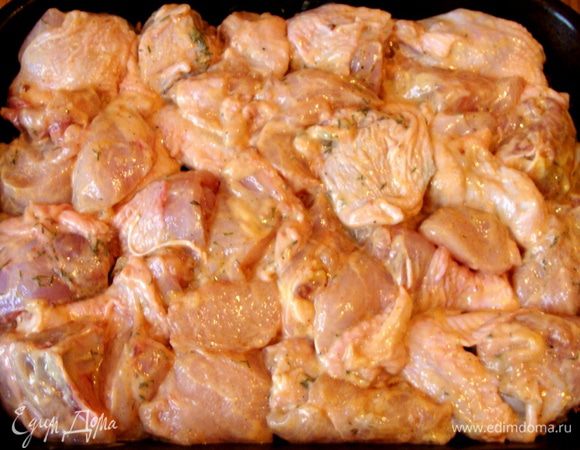 Потом курицу.