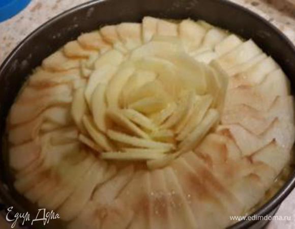 Украшаем яблочными дольками и посыпаем сахаром) Фантазируйте дорогие!)