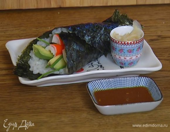 Подавать с маринованным имбирем и заправкой из васаби.