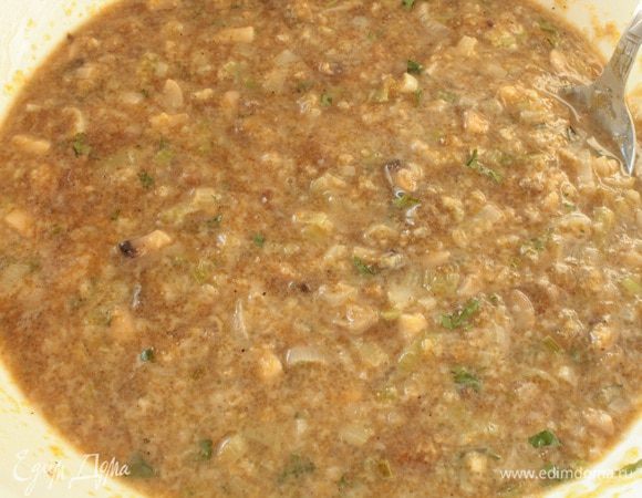 Перемешать и снова взбить вилкой,накрыть крышкой и оставить на 20 минут.