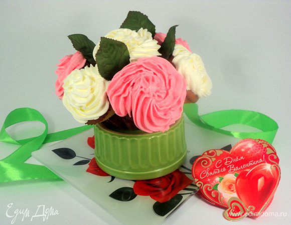 Украсить букет листиками из бумаги или мяты. Приятного аппетита!