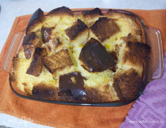 Разогреваем духовку до 180 градусов. Выпекаем наш пудинг в течении часа или до золотистой корочки. Проверьте спичкой в середине, чтобы  все пропеклось. Приятного аппетита!