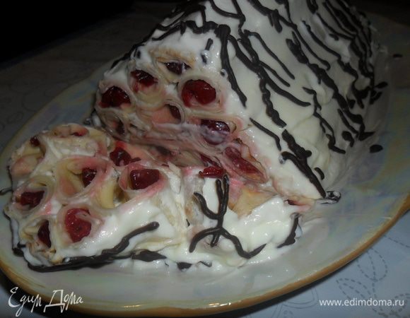 Сверху поливаем растопленным шоколадом. Приятного!!!