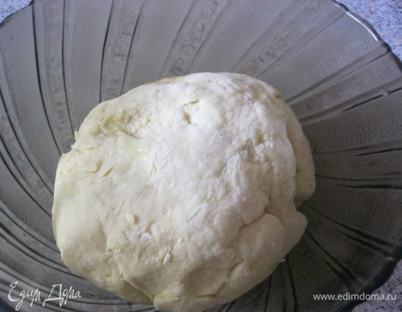 Хорошо вымесить!
По необходимости подсыпать еще немного муки.
Миску смазать оливковым маслом и сложить в нее тесто.
Накрыть миску с тестом полотенцем и убрать в теплое место на 1 час.