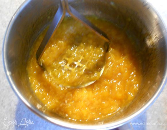  Затем пюрировать и остудить.

Духовку нагреть до 180*С/ , газ - 4.