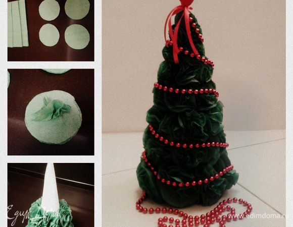 В качестве дополнения я предлагаю сделать елочку из салфеток своими руками!