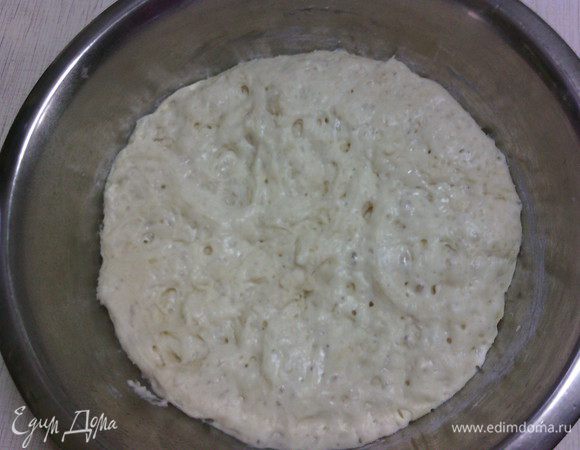 Готовая опара. У меня она стояла 3 часа.