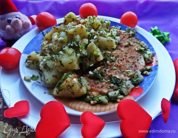 Но одними сладостями сыт не будешь, предлагаю отведать картошечку в зелёной сальсе (её отдельно можно есть ложками!) от Апрель! Вкуснятина ещё та для любителей картохи:) Подавала с куриными отбивными. Рецепт здесь: http://www.edimdoma.ru/retsepty/55431-kartofel-salsa