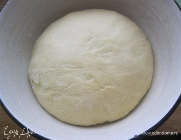 Через час - тесто отлично поднялось.