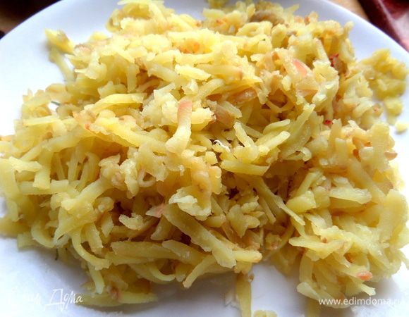 Картофель лучше на тёрке.
