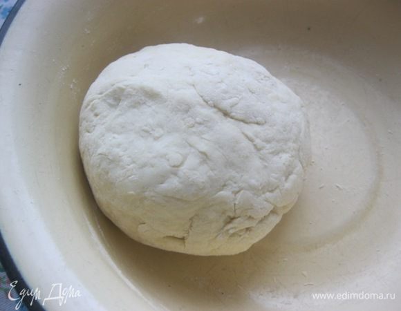 Замесить мягкое, не крутое  тесто.
Прикрыть полотенцем и оставить на полчаса.