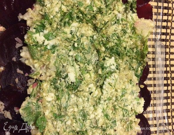 Слой поверх риса.