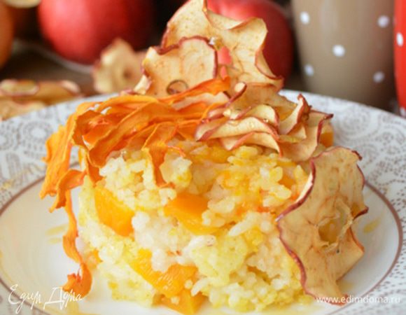 Для украшения каши можно использовать тонко нарезанные и высушеные в духовке яблоки и тыкву.
Приятного Вам аппетита!:)