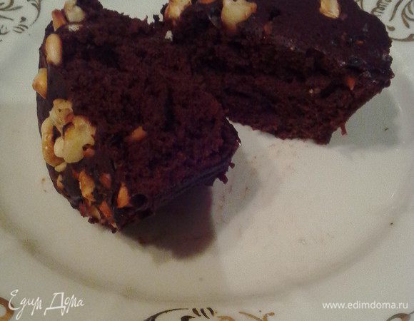 Шоколадные кексы в разрезе.