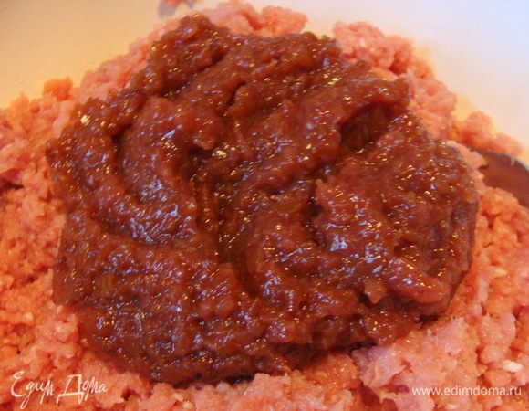 Рецепт сливово-яблочного острого соуса можно посмотреть тут:
http://www.edimdoma.ru/retsepty/60237-slivovo-yablochnyy-ostryy-sous-k-myasu
Заменить этот соус можно яблочным и сливовым пюре, добавив в него острого перца, но следите чтобы сладко не было, может нужно дозу уменьшить будет.