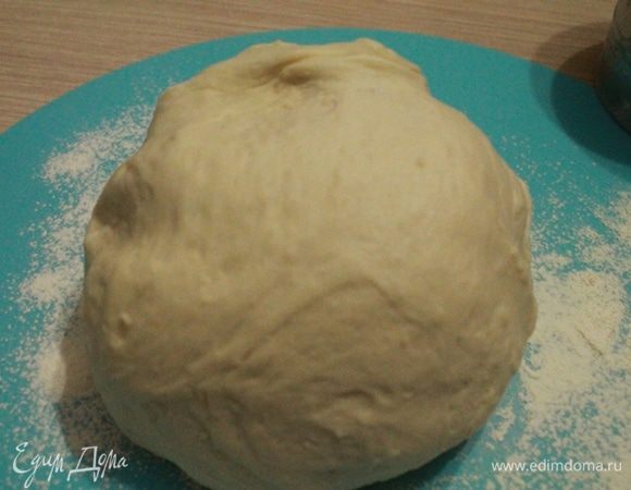 Смешайте в теплой воде соль, оливковое масло, дрожжи. Добавьте муку и вымешивайте тесто примерно 20 минут. Затем добавьте натертый пармезан и еще раз вымесите до однородности.
 Положите тесто в смазанную маслом миску и прикройте влажным полотенцем. Уберите тесто в теплое место на 1,5 часа.