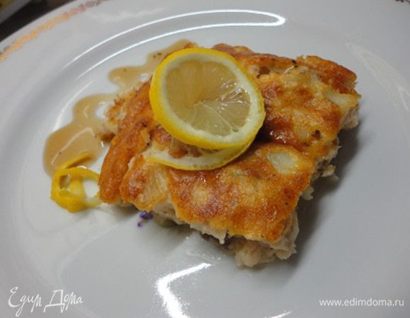 Подавать с лимоном и каким-нибудь кисленьким соусом. Мне нравится с салатным соусом «Бальзамико».