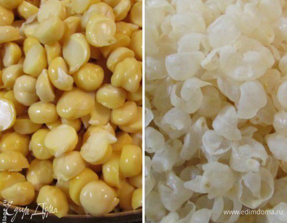 Слить воду и очистить нут от шелухи. Занятие не из простых и самое трудоемкое, но выполнимое. Это нужно для однородности хумуса.