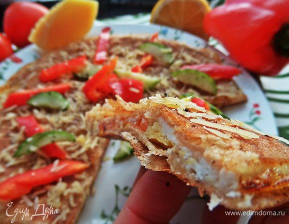 Тортилья при обжаривании слегка расслаивается, это видно на разрезе!