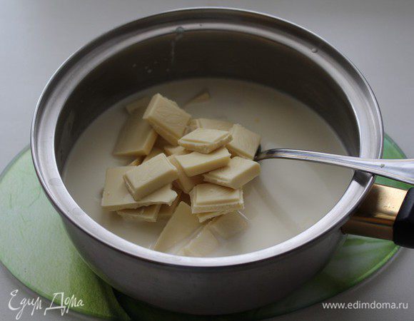 Крем:
Желатин замочить в холодной воде на 10-15 мин. 
Сливки нагреть (не кипятить), шоколад  положить в горячие сливки. Помешать до растворения шоколада.