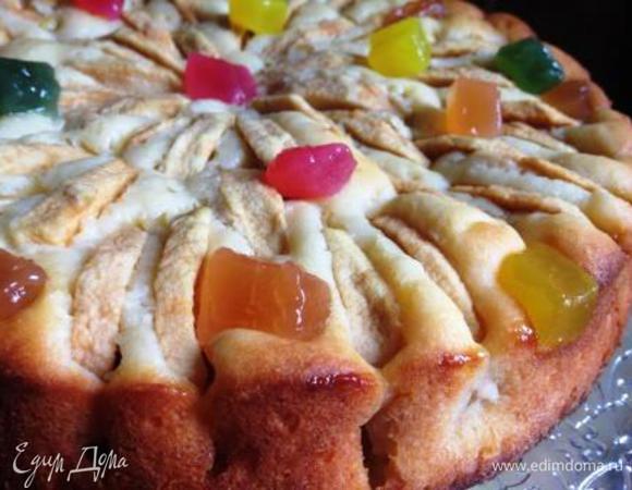 Выпекать пирог в разогретой до 200 гр. духовке 50 мин. 
Потом выключить духовку и оставить в ней пирог на 10 минут.