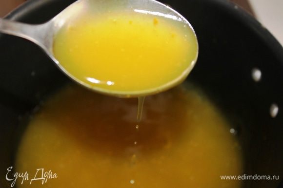 То же самое проделать и с апельсиновым настоем: процедить, поставить на огонь, добавить сок лимона и разведенный в холодной воде крахмал. Кипятить минут 5 до загустения.