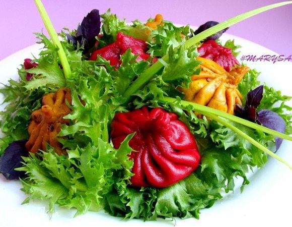 А это уже красочный букетик.