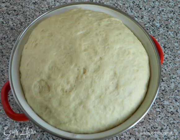 и поставить в тёплое место на 45-60 мин  до удвоения объёма.