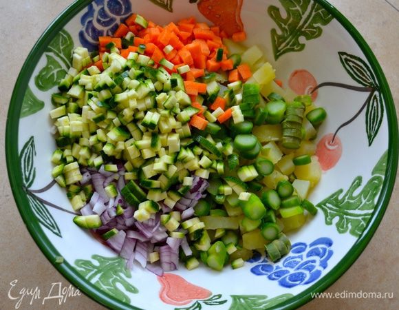 Все овощи перекладываем в миску.