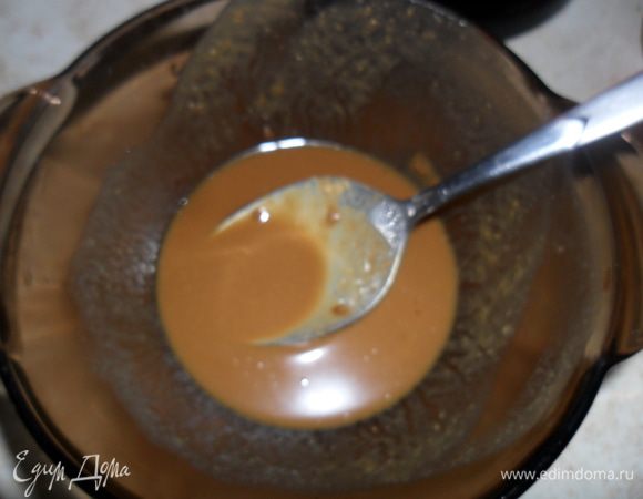 Мисо-пасту развести бульоном.