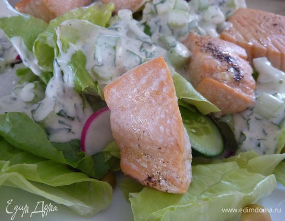 Очень рекомендую лосось с зеленым салатом от Стеллы: http://www.edimdoma.ru/retsepty/67915-losos-s-zelenym-salatom

Буду готовить регулярно, очень вкусно!