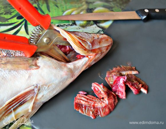 Для начала необходимо очистить судака от чешуи, вынуть жабры и хорошо промыть.