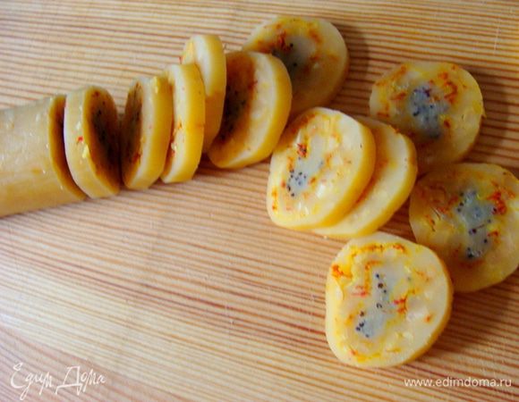 Перед применением нарезать. 
Размер "монеток" получился как 5 р.