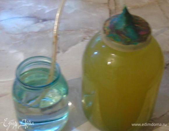 Как только началось брожение ставим под гидрозатвор.